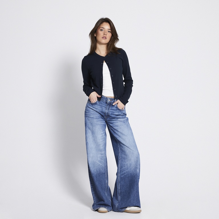 Fine-knit cardigan "Stine" Dark Blue